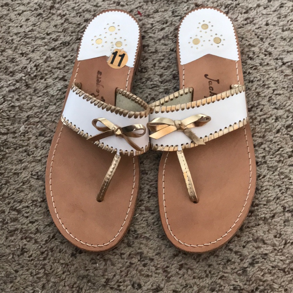 Size 11, white and gold, Jack Rogers!